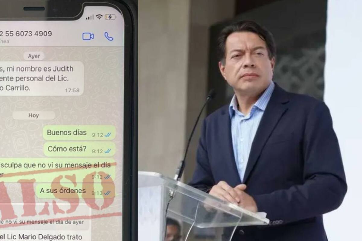Mario Delgado advierte por mensaje de WhatsApp a nombre de su equipo de trabajo: "Es absolutamente falso"
