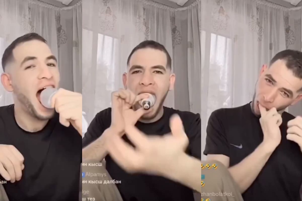 VIDEO: hombre ruso se hace viral por meterse una bombilla de luz en la boca y no poder sacársela