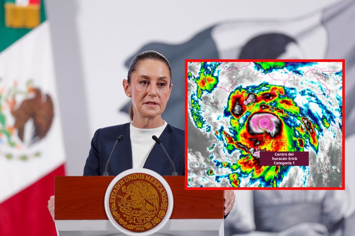 Sheinbaum confirma que ‘Erick’ ya es Huracán categoría 1 y podría tocar tierra hoy en Oaxaca y Guerrero