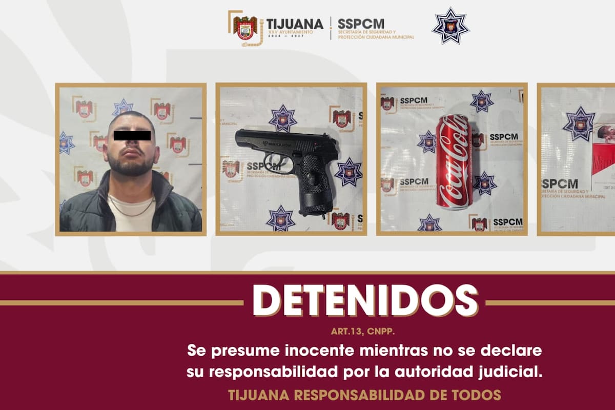 Entró a asaltar un OXXO con un arma que parecía real… pero era de utilería; terminó detenido en Tijuana