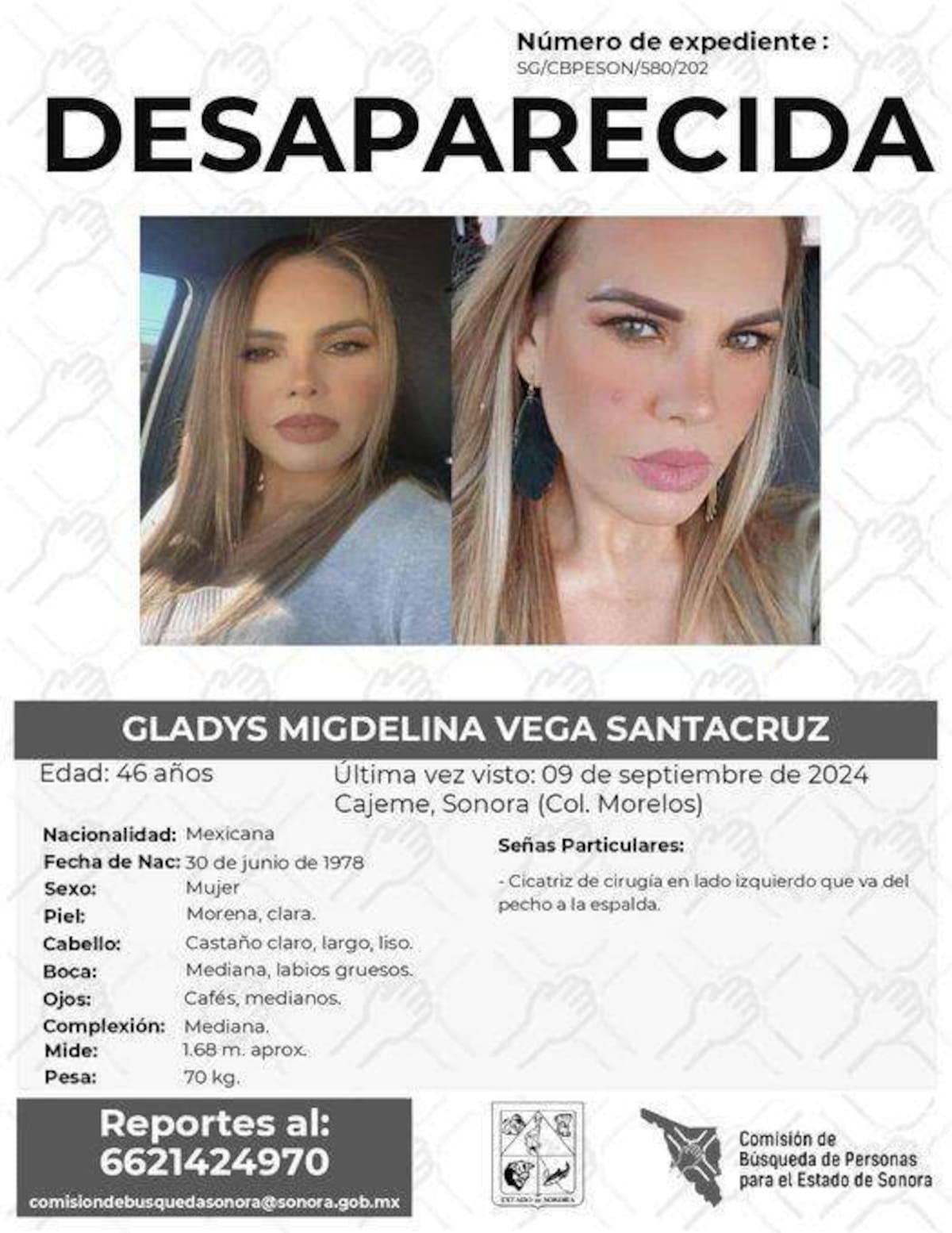 Piden apoyo para localizar a mujer desaparecida en CO
