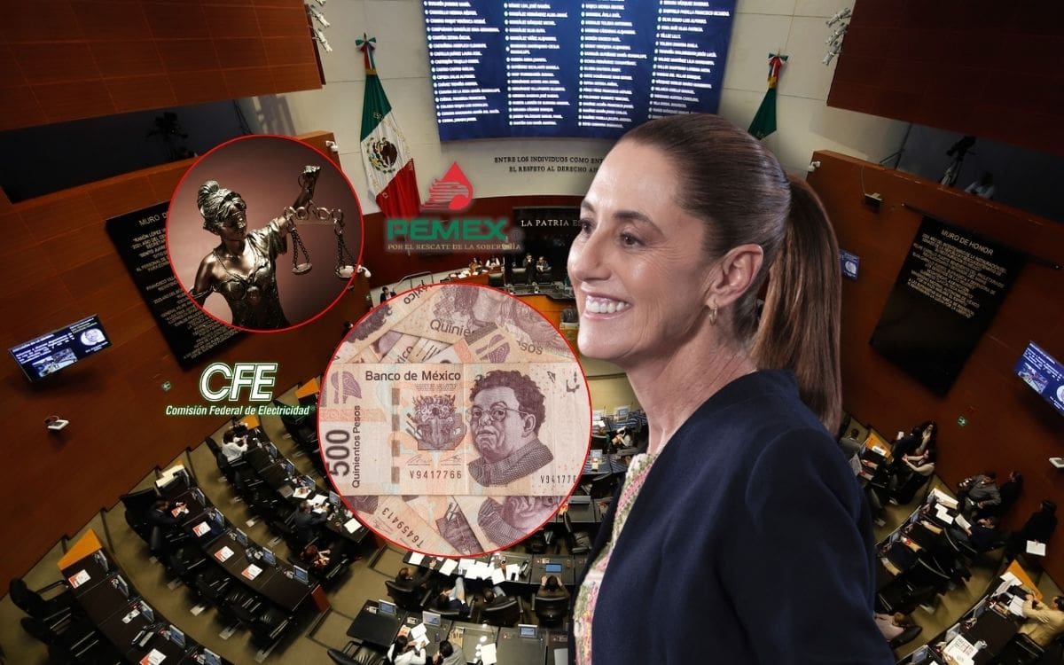 Reforma a pensiones de exfuncionarios de Pemex y CFE abre riesgo de amparos masivos, advierte abogado tras anuncio de Sheinbaum. | Crédito: Presidencia/Banco digital GH