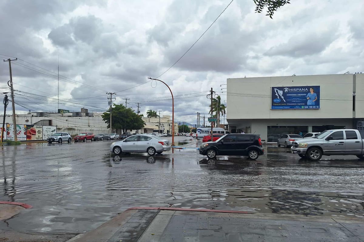 Lluvias moderadas a intensas azotan el centro de Ciudad Obregón
