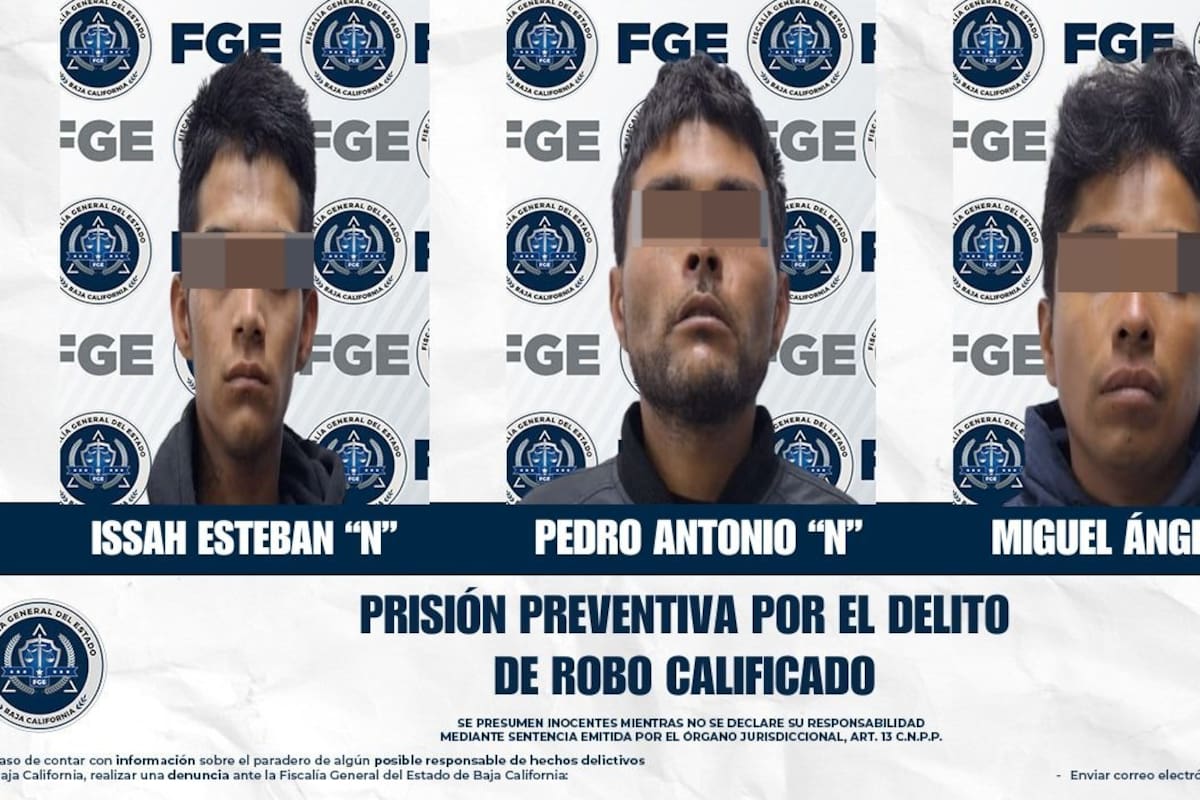 Dan prisión preventiva a tres sujetos por robo con violencia a tienda de abarrotes