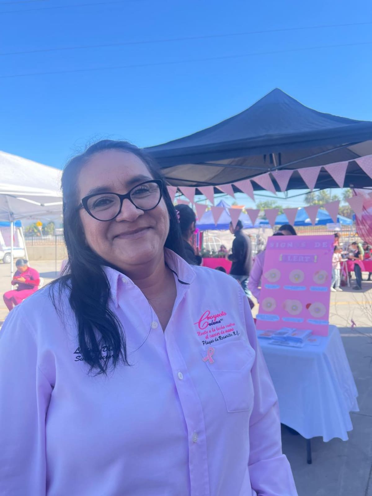 También se realizó una caminata con trabajadoras sindicalizadas y en las instalaciones del Issstecali en la localidad se ofrecieron mastografías. Foto: Carmen Gutiérrez