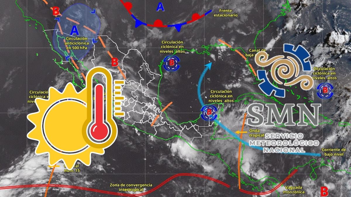 Mientras el norte “se cocina” con 45 °C, seis estados enfrentarán lluvias intensas y granizo este lunes