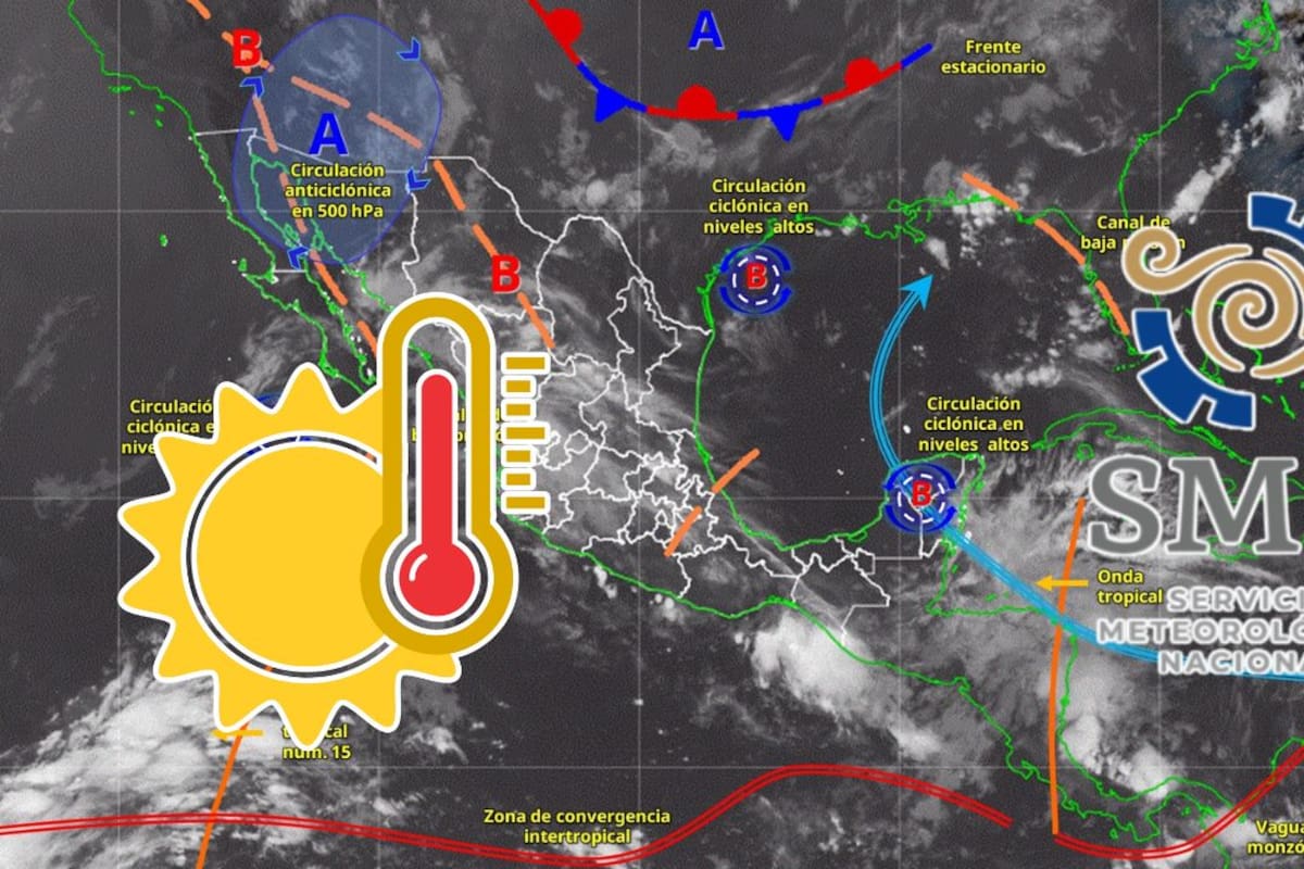 Mientras el norte “se cocina” con 45 °C, seis estados enfrentarán lluvias intensas y granizo este lunes