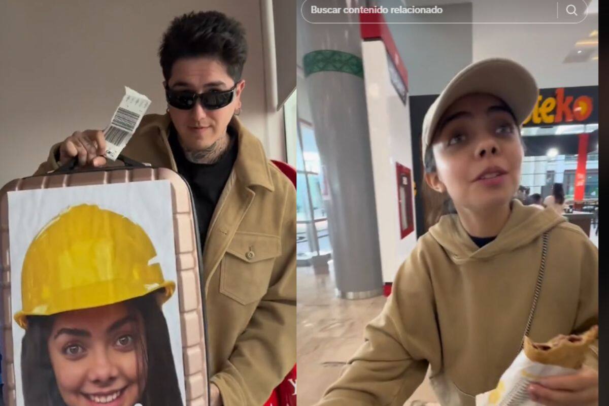 Influencer imprime la fotografía de su novia en su maleta y se viraliza su reacción