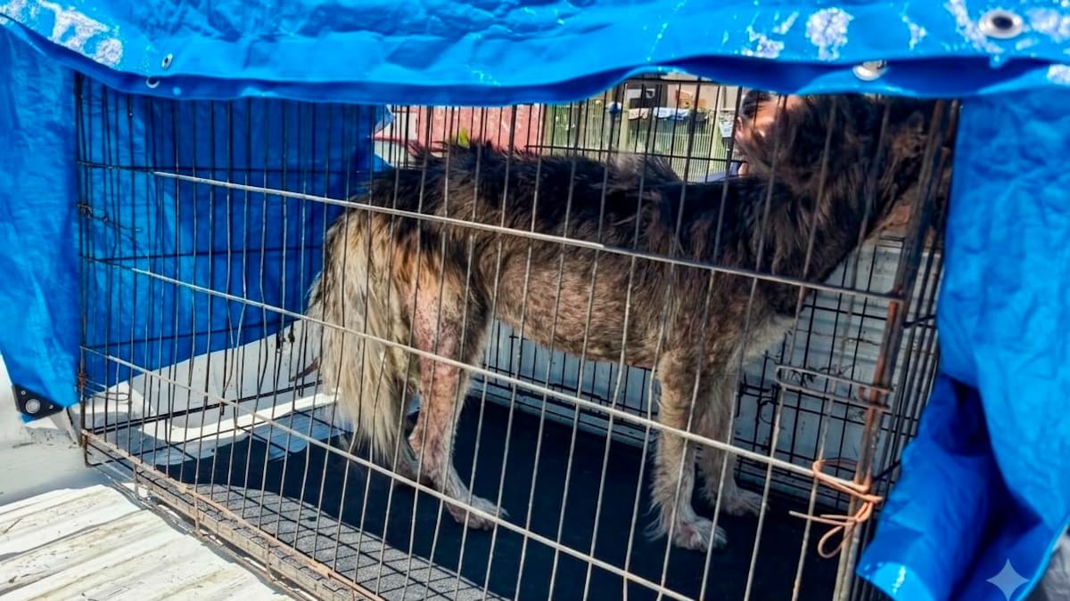 La Fiscalía de Baja California aseguró a un husky que presentaba desnutrición y una enfermedad dermatológica; el can permanece bajo atención veterinaria.
Fotos: Cortesía.