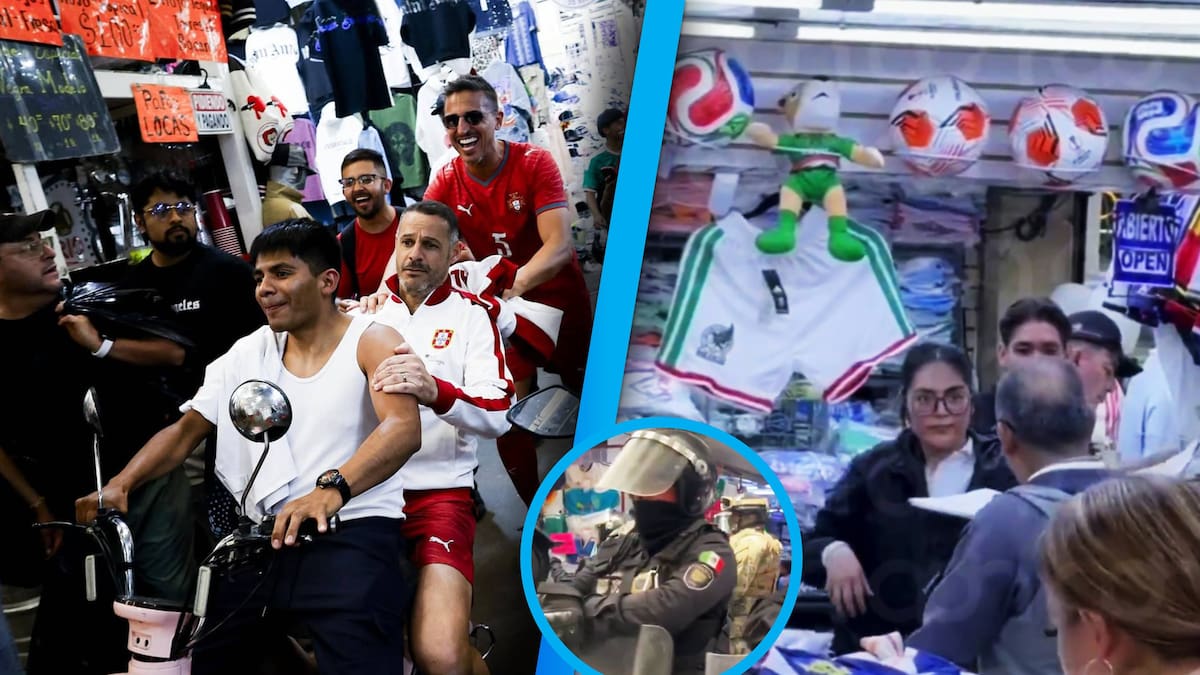 Las “Leyendas de Portugal” visitaron Tepito y coincidieron con megaoperativo antipirata que decomisó millones de pesos en productos relacionados con el Mundial 2026