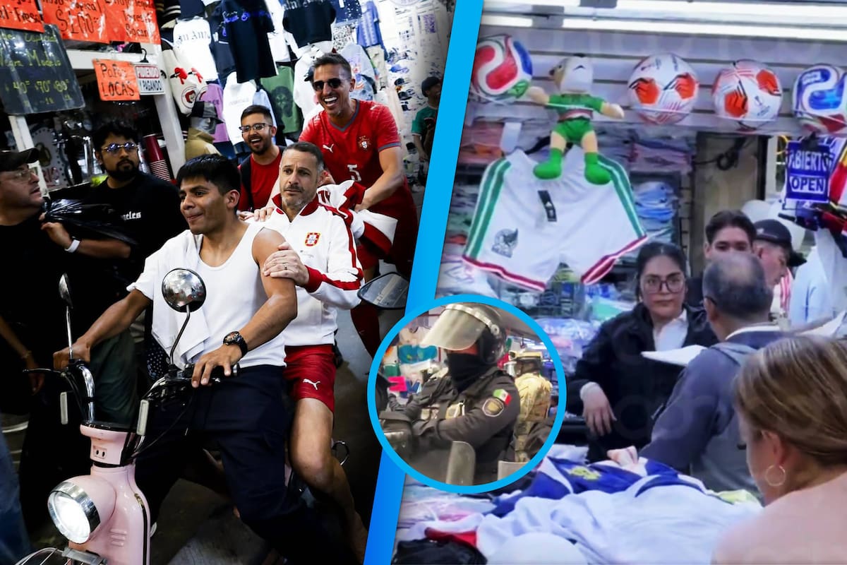 Las “Leyendas de Portugal” visitaron Tepito y coincidieron con megaoperativo antipirata que decomisó millones de pesos en productos relacionados con el Mundial 2026