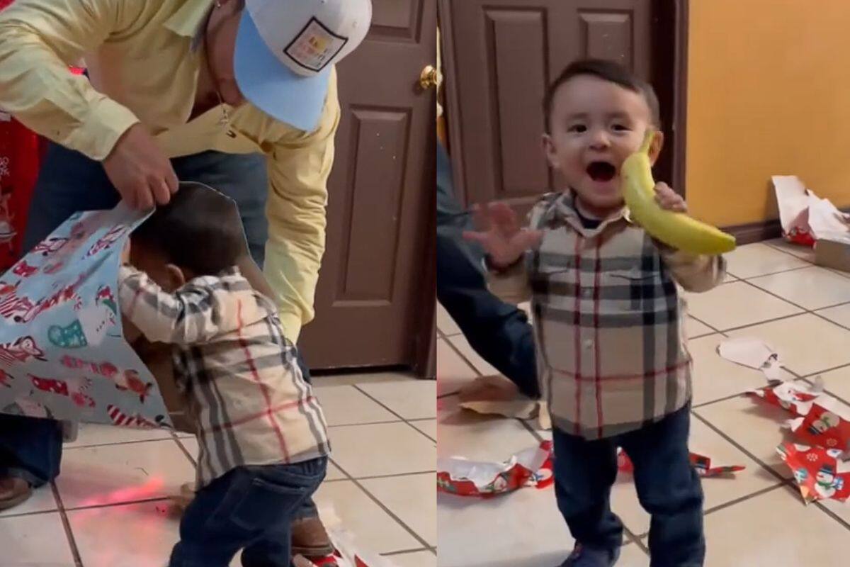 Niño se viraliza por recibir un plátano de regalo de Navidad