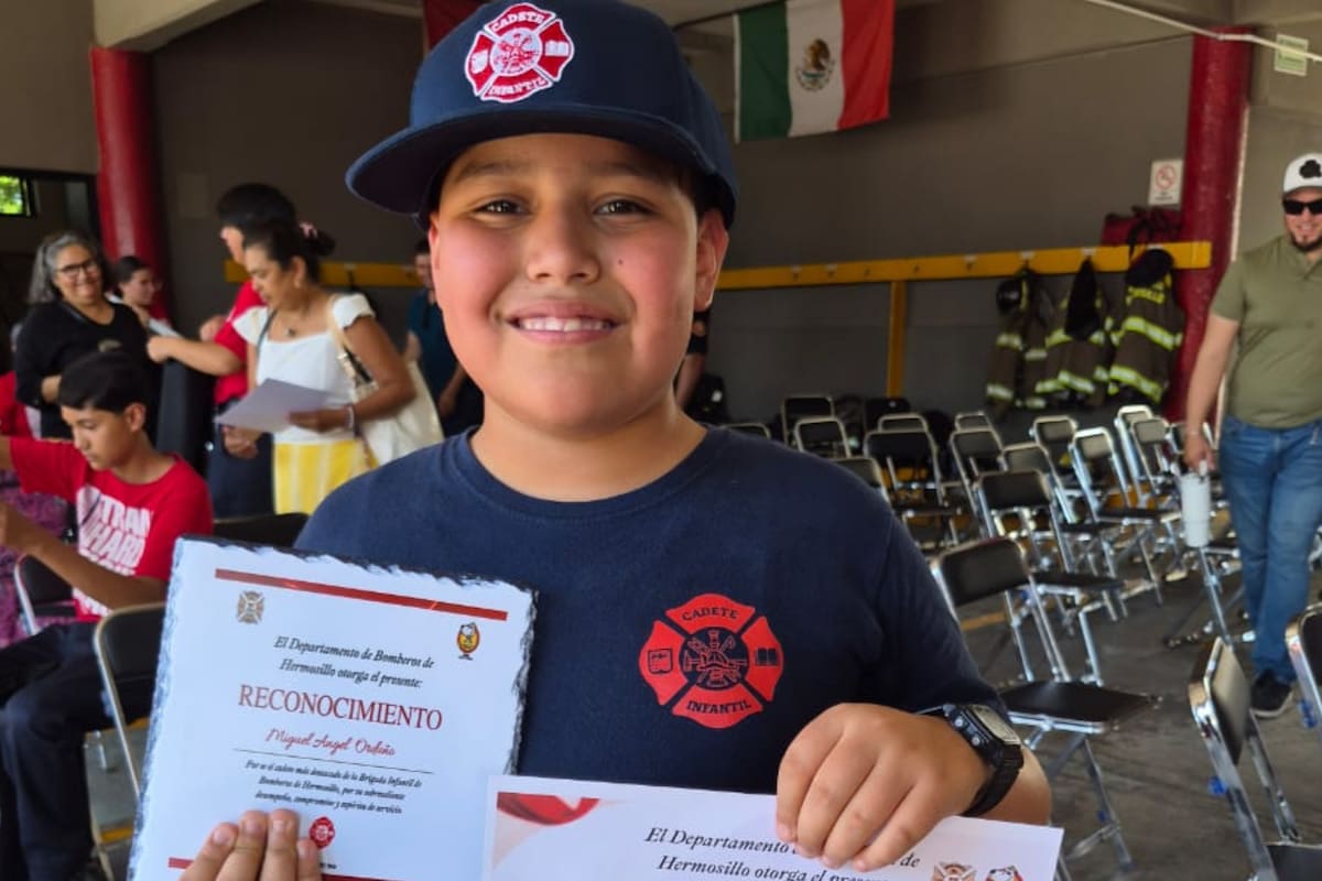 Miguel Ángel Oduño Bermúdez, el cadete más destacado de la Brigada Infantil de Bomberos, invita a más jóvenes a sumarse a estas actividades