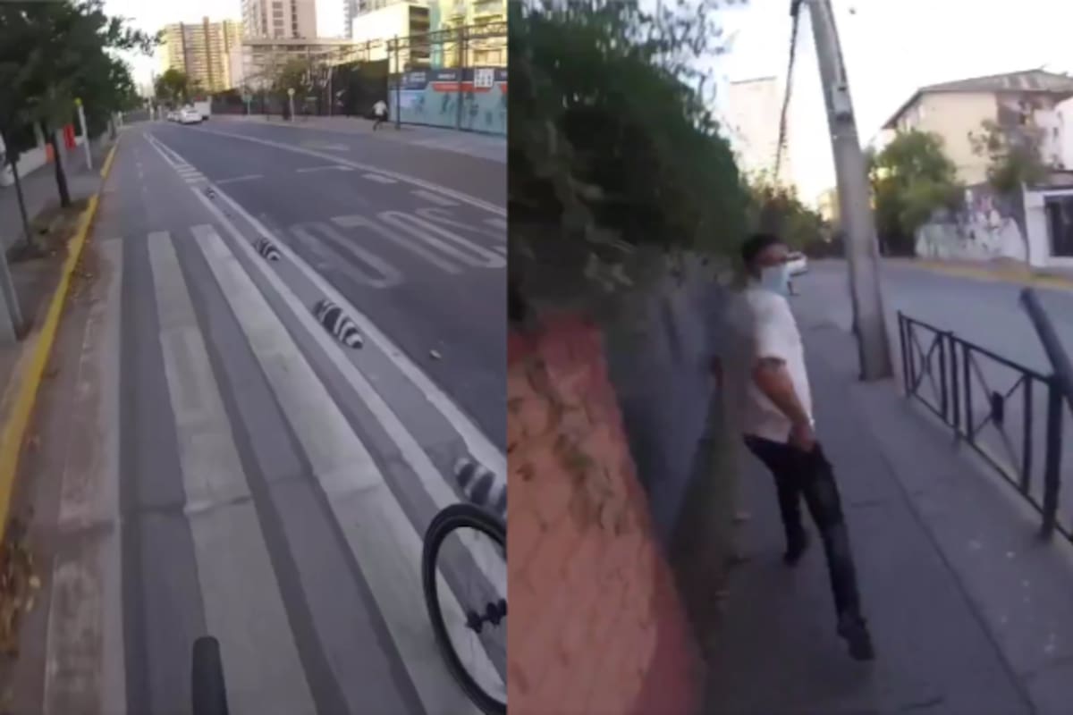 Video viral muestra a ciclistas persiguiendo y deteniendo a presunto ladrón que huía tras robar celular a una mujer en plena vía pública