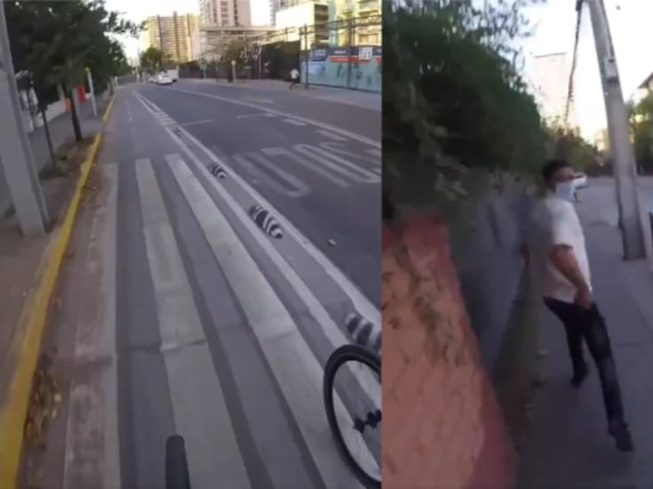 Video viral muestra a ciclistas persiguiendo y deteniendo a presunto ladrón que huía tras robar celular a una mujer en plena vía pública