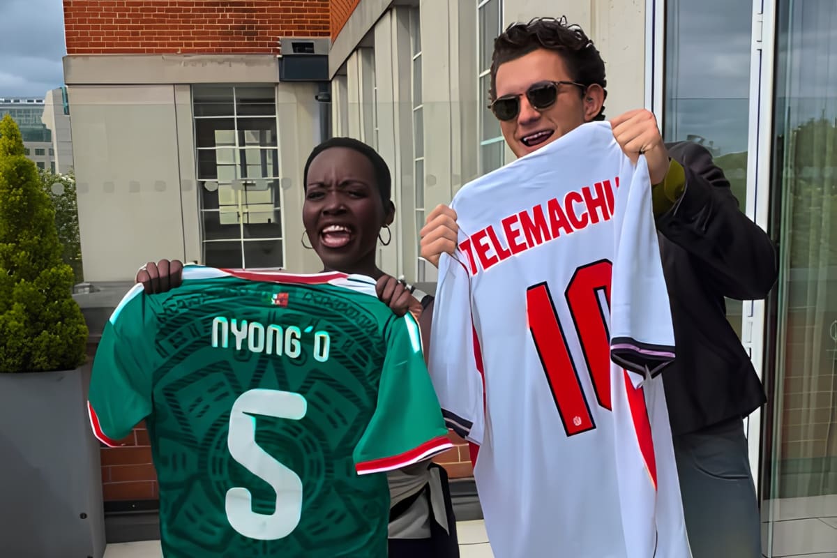 Lupita Nyong’o y Tom Holland dividen pasiones previo al México vs. Inglaterra