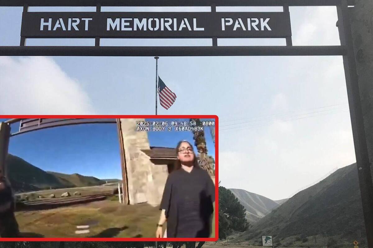 “Esta es mi tierra”: Mujer quita la bandera de EU y la cambia por una mexicana en parque de California (VIDEO)