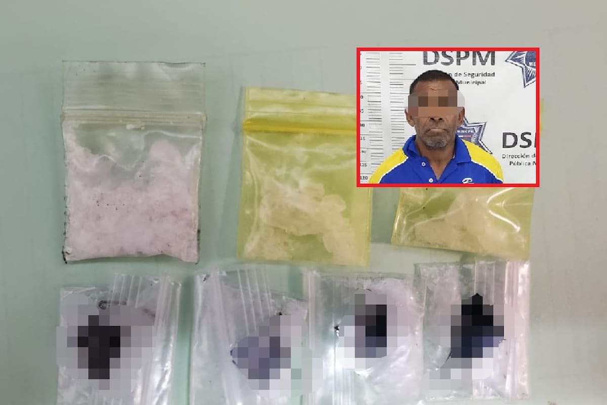Detienen a un hombre con 7 bolsas con metanfetamina
