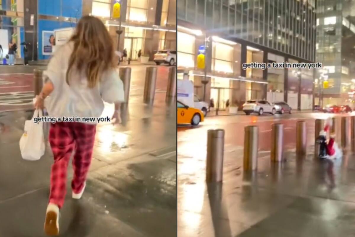 Turista intenta pedir un taxi en Nueva York pero sufre una terrible caída (VIDEO)