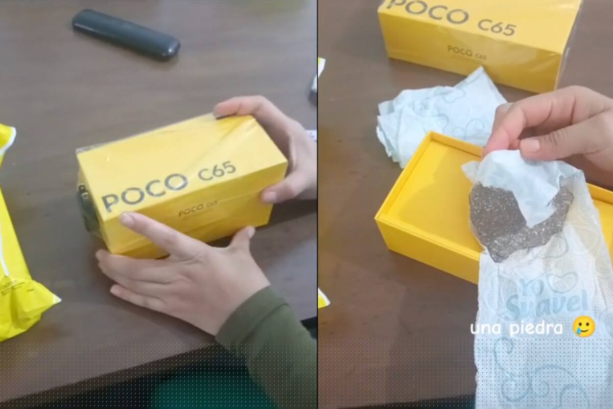 Pide un celular de MercadoLibre, ¡y le llega una piedra envuelta en papel higiénico! (VIDEO)