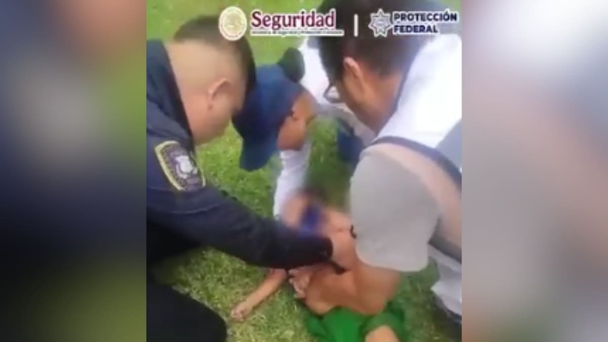 Instructor del Servicio de Protección Federal rescata a niño de 3 años tras caer a un lago en Teotihuacán y le aplica RCP para salvarle la vida