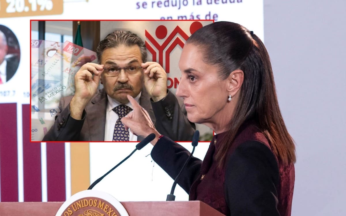 “Todos los servidores públicos tienen que hacer públicas sus declaraciones”: Sheinbaum pide a Octavio Romero revelar su patrimonio en el portal del Infonavit. | Crédito: Presidencia/Archivo (Óscar Mireles)/Canva