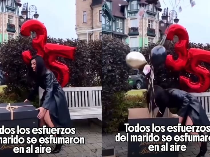 Intentó sorprender a su esposa con dinero amarrado a globos, pero todo salió mal