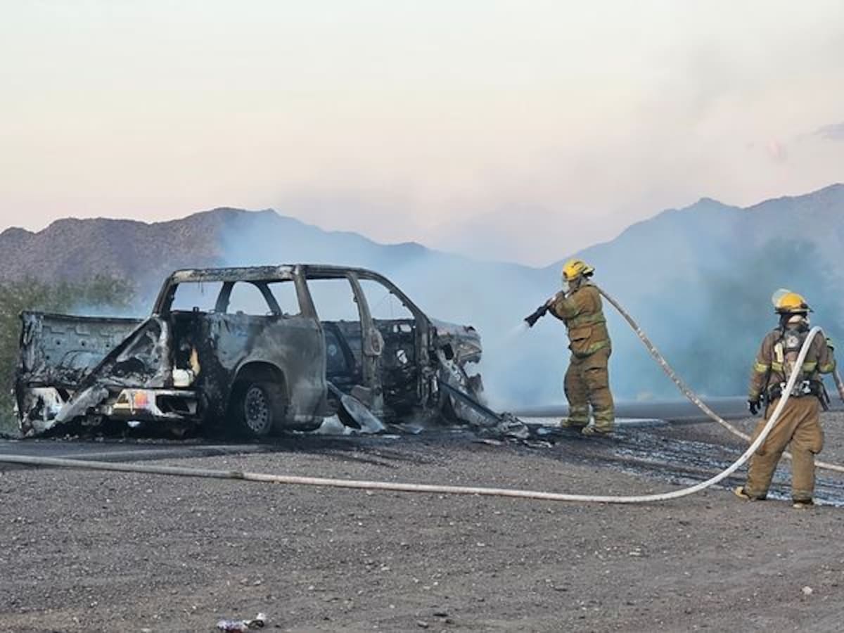 Enfrentamiento armado en Caborca. Fotos: Cortesía