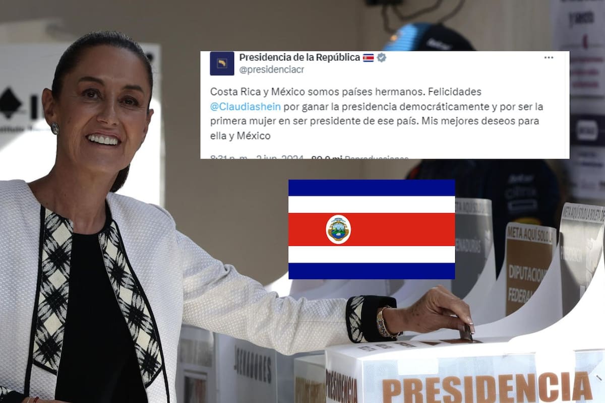 Costa Rica se adelanta y felicita a Claudia Sheinbaum por ser la primer presidenta de México; van 10% de los votos