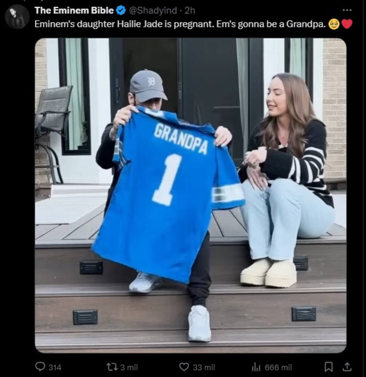 Eminem será abuelo.