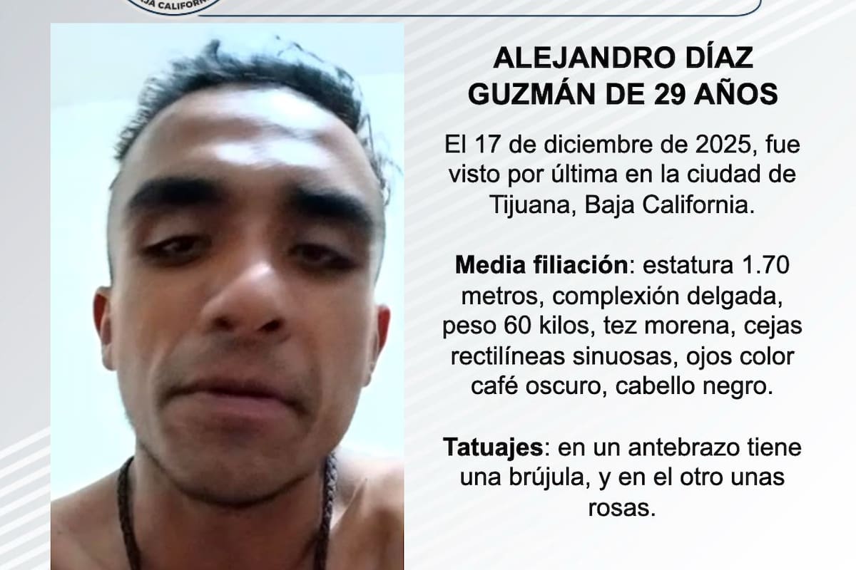 Se busca a Alejandro Díaz Guzmán de 29 años