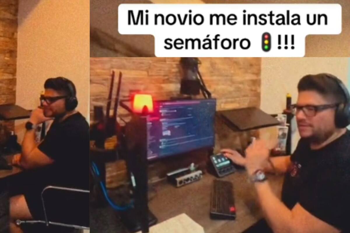 TikTok: Este hombre instaló un semáforo en la sala de su casa para que su esposa no cruce