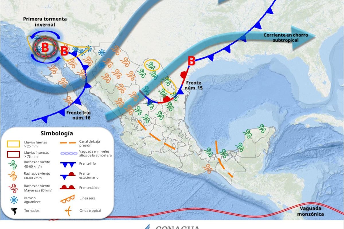 Exhorta Protección Civil BC a tomar precauciones ante tormenta invernal