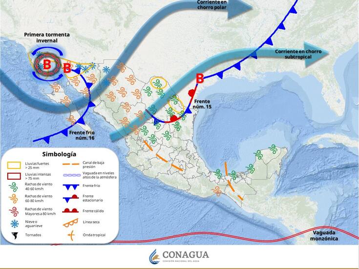 Exhorta Protección Civil BC a tomar precauciones ante tormenta invernal
