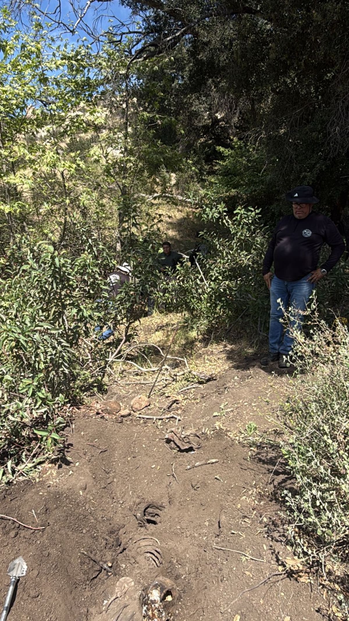 El hallazgo se realizó con apoyo de dron en una zona cercana a un campamento de personas en contexto de movilidad. Foto: Cortesía / Célula de Búsqueda e Investigación en Desaparición Forzada