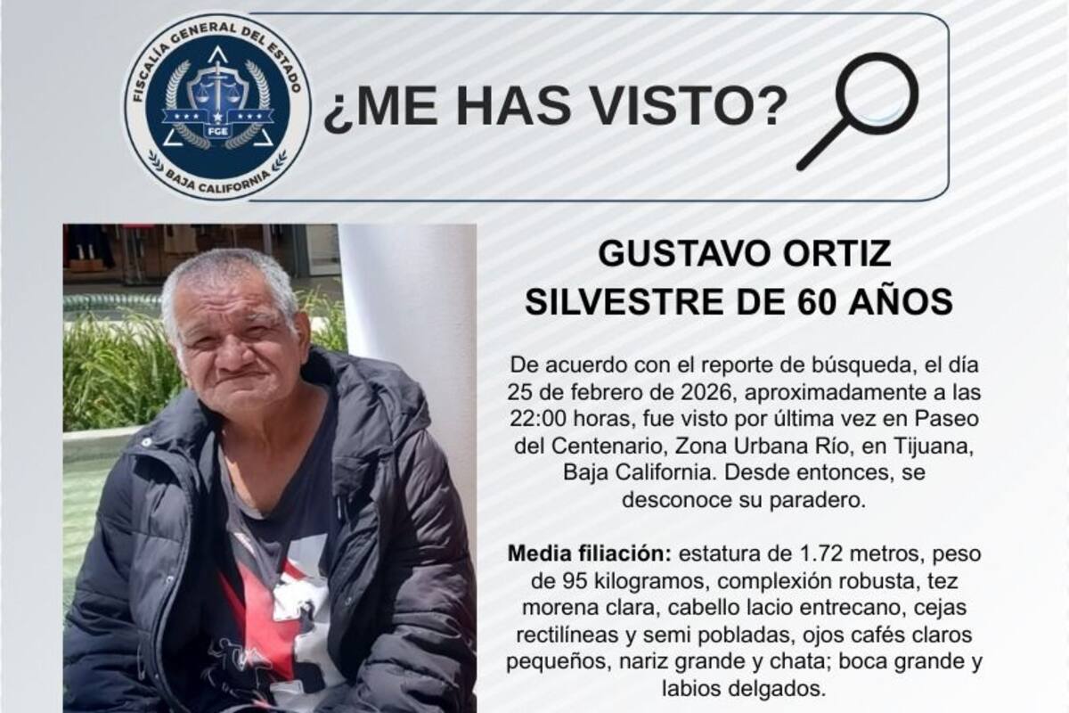 Se busca a Gustavo Ortiz Silvestre de 60 años