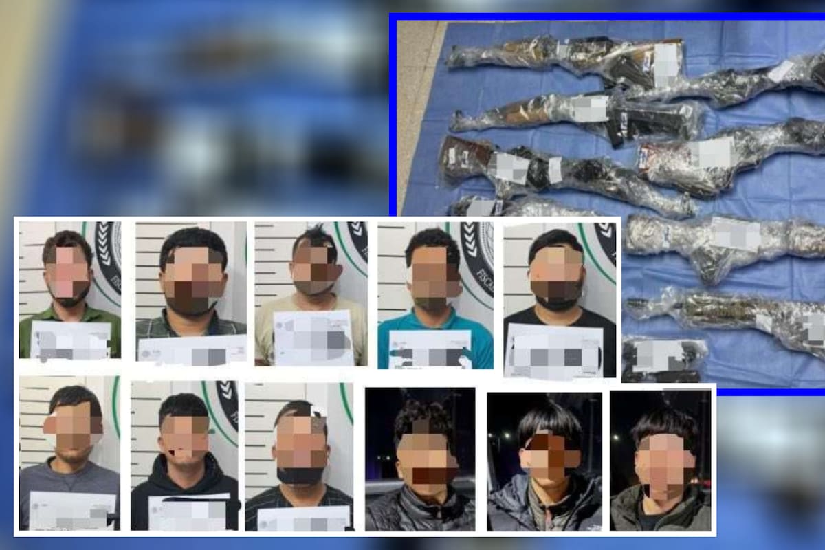 Detienen a 11 personas con arsenal de armas en Caborca, Sonora