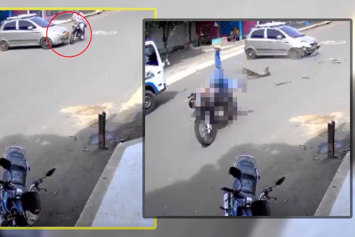 VIDEO: Motociclista pierde una pierna al chocar contra un auto mientras conducía a exceso de velocidad