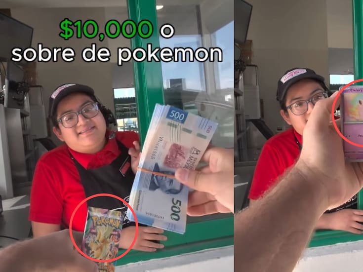 Mujer rechaza 10 mil pesos en efectivo y prefiere un paquete de cartas Pokémon; el momento se vuelve viral