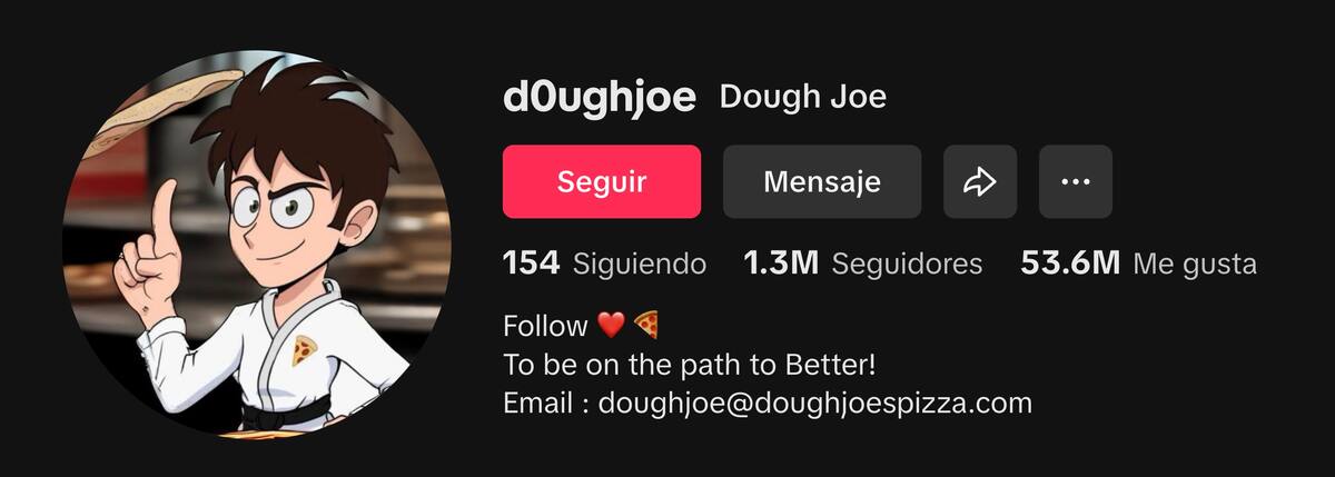 Perfil de Dough Joe en TikTok.
