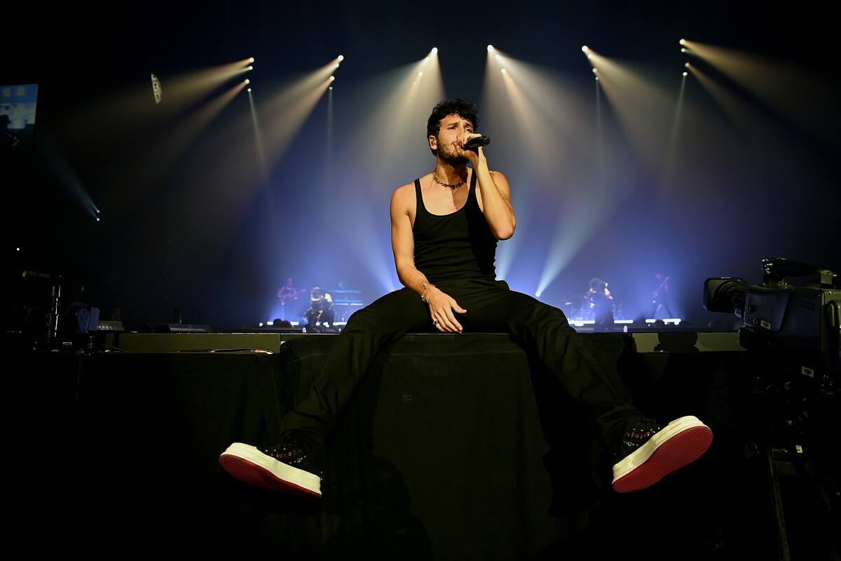 LAS VEGAS, NEVADA - SEPTEMBER 25: Sebastian Yatra performs onstage at MGM Grand Garden Arena on September 25, 2021 in Las Vegas, Nevada. (Photo by Denise Truscello/Getty Images for Live Nation)