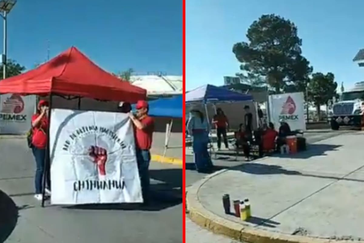 Maestros del subsistema federal paralizan instalaciones de Pemex en 3 municipios de Chihuahua para exigir jubilaciones justas