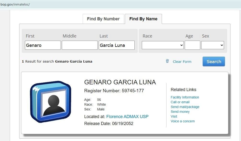 Ficha de ubicación de García Luna.