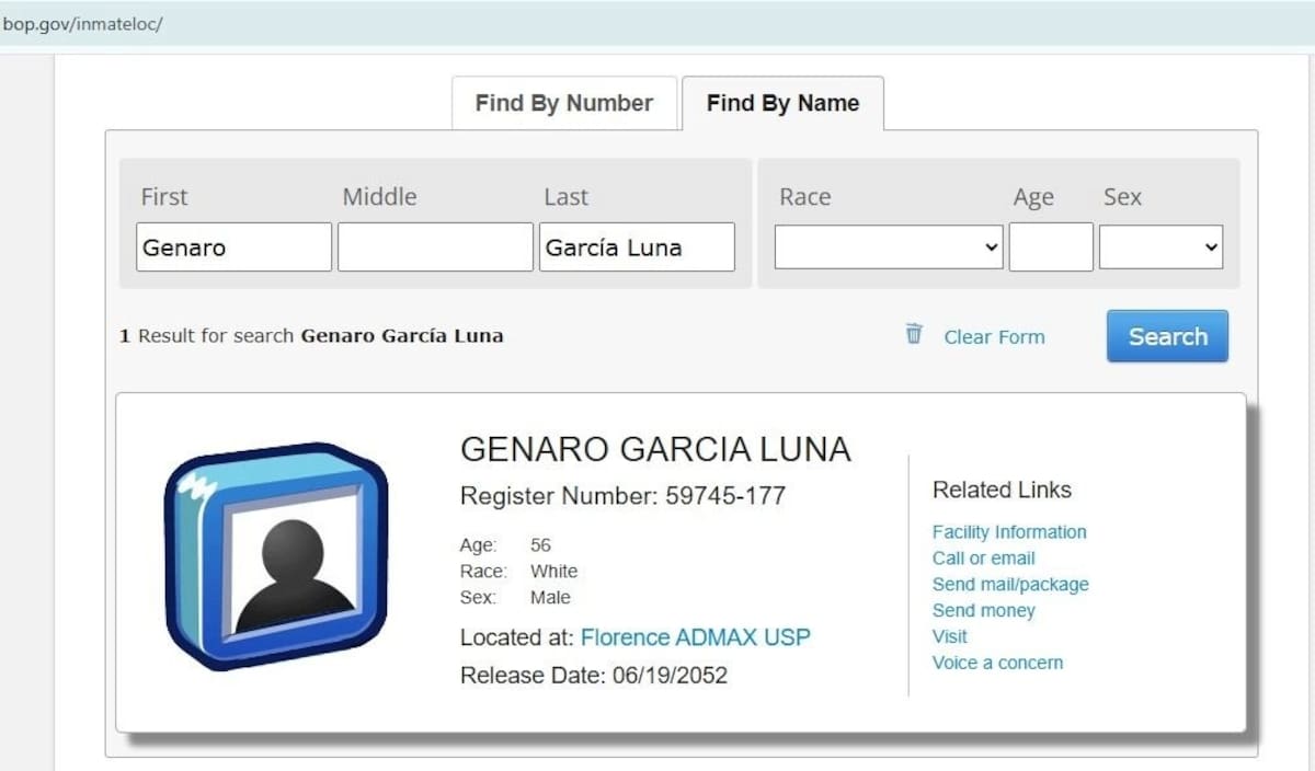 Ficha de ubicación de García Luna.