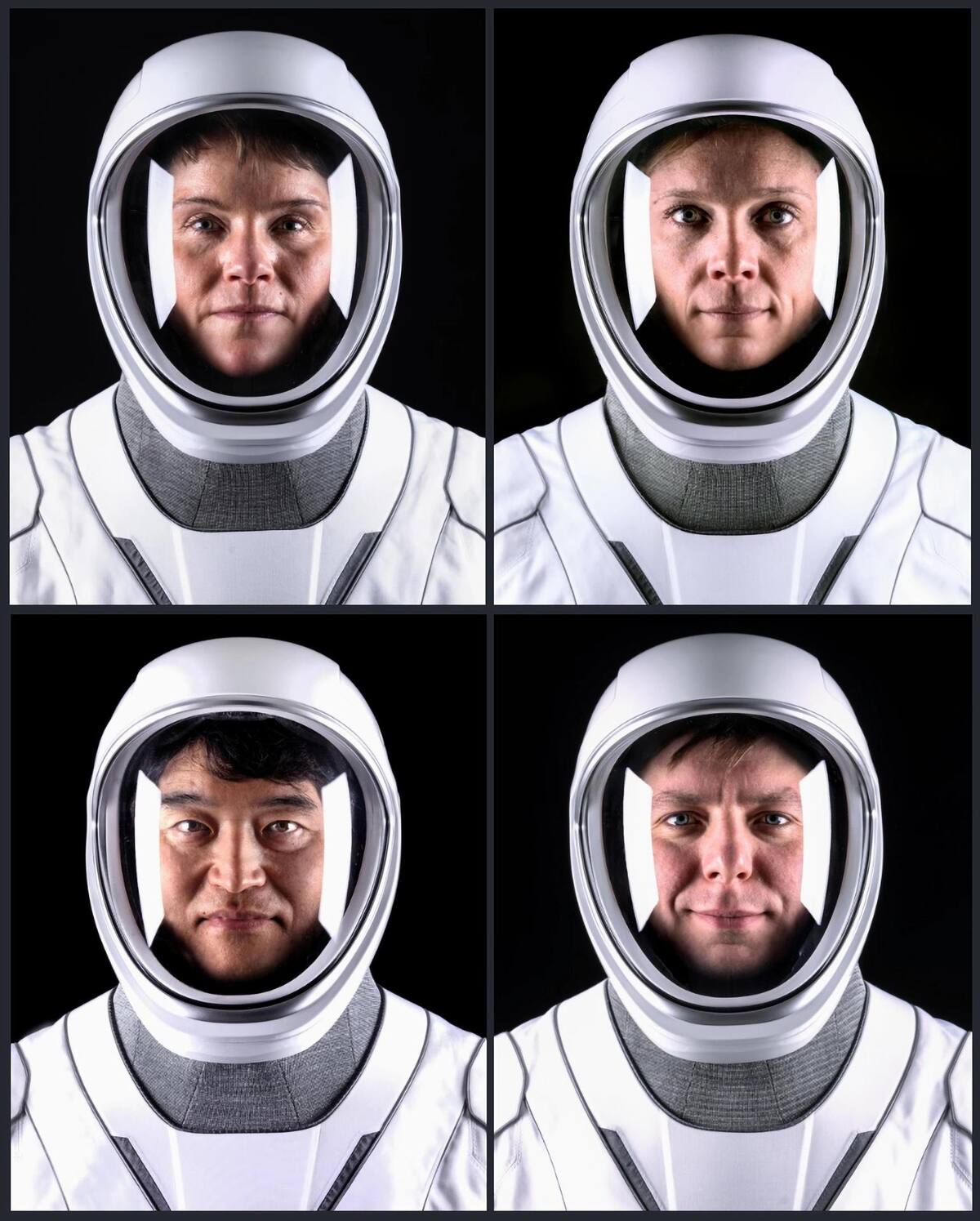 Cuatro astronautas parten esta semana a la EEI y marcan el retorno de Williams y Wilmore. Fotografía sin fecha cedida por la NASA donde aparecen los miembros de la tripulación del Crew-10 (desde la izquierda arriba) la comandante de la misión, la astronauta Anne McClain; el piloto, el astronauta Nichole Ayers, y los especialistas de la misión, el astronauta Takuya Onishi de la Agencia de Exploración Aeroespacial de Japón (JAXA) y el cosmonauta Kirill Peskov de Roscosmos.