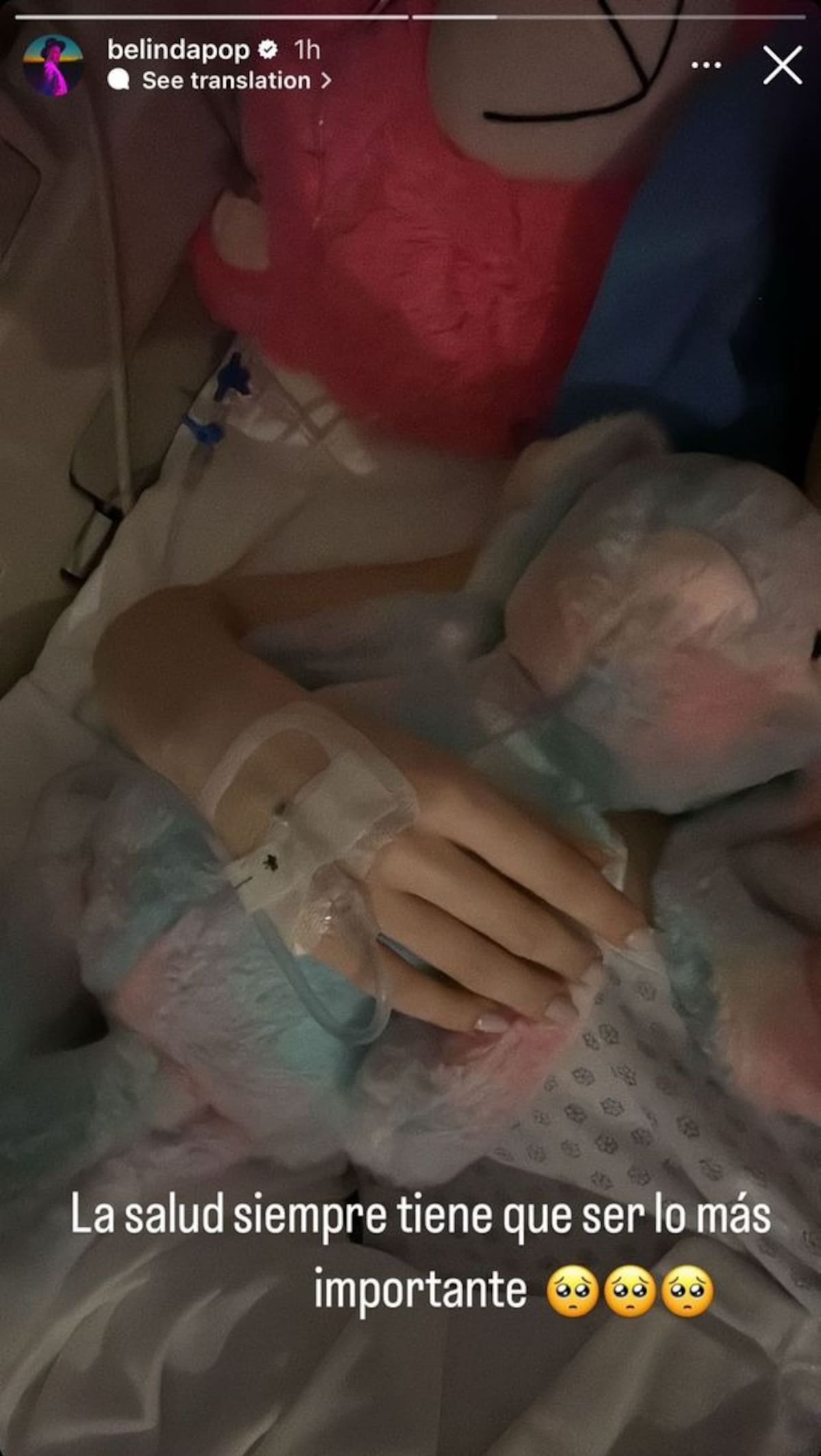 Belinda es hospitalizada. Foto: Milenio