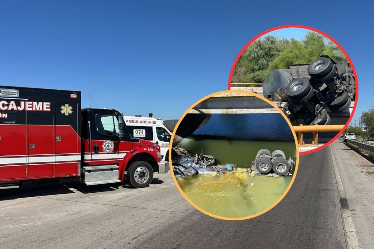 Choque y derrame de sustancia química provoca cierre temporal de la autopista Navojoa-Ciudad Obregón