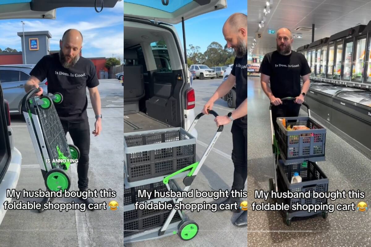 VIRAL: hombre muestra el carrito plegable perfecto para poder ir al supermercado