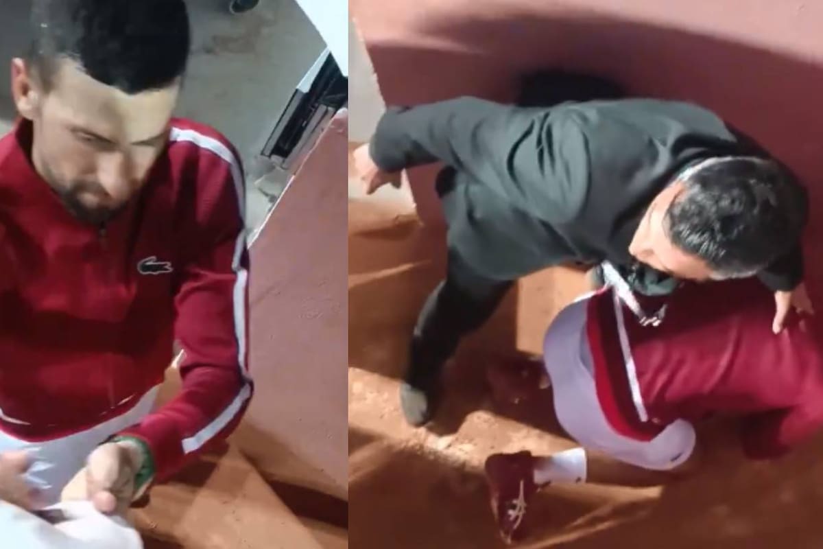 VIDEO | Novak Djokovic sufre botellazo en la cabeza durante torneo en Roma