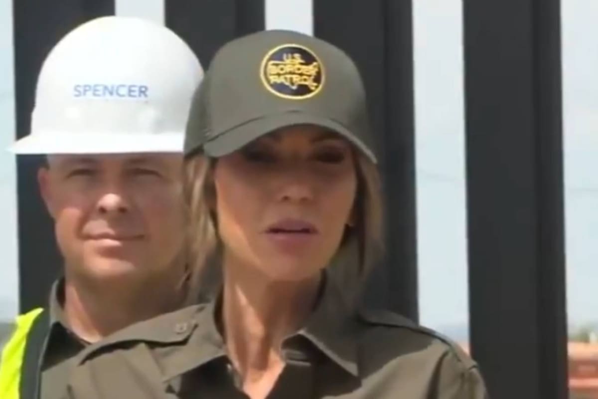 Muro fronterizo será pintado de negro para que no pueda ser escalado por migrantes: esta fue la advertencia de Kristi Noem